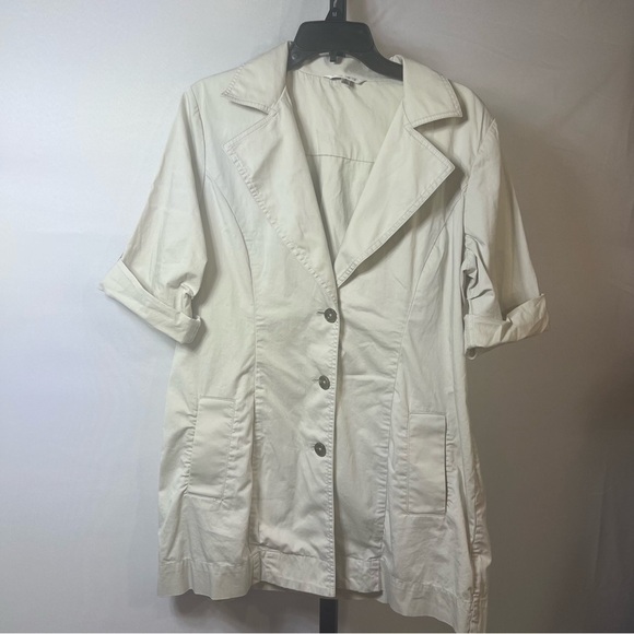CAbi jacket style 777 Sandy Trench Coat khaki cream color size 8 no belt - Picture 3 of 14